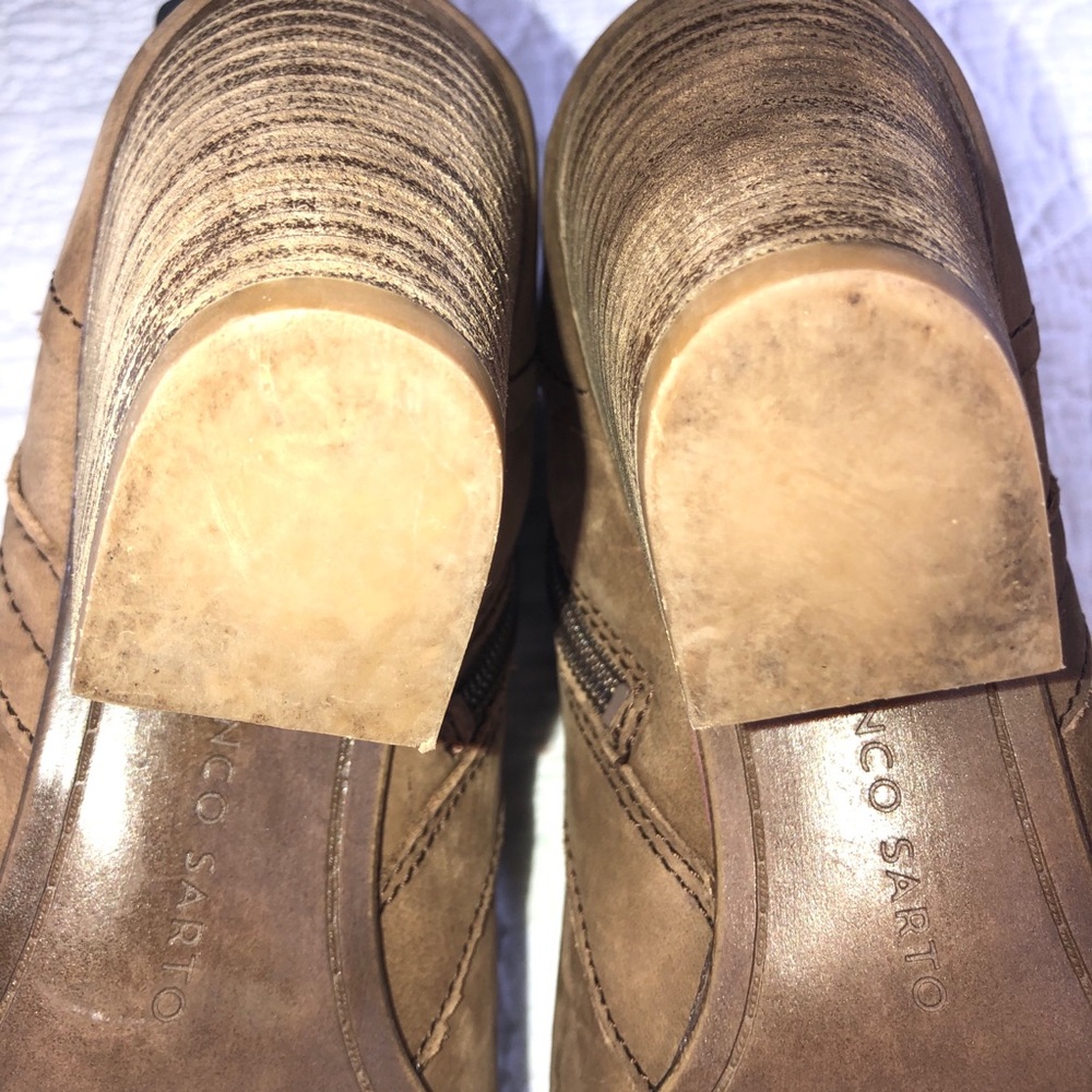 FRANCO SARTO Dotty Ankle Boots Tan Leather Sz 9 - Picture 12 of 14